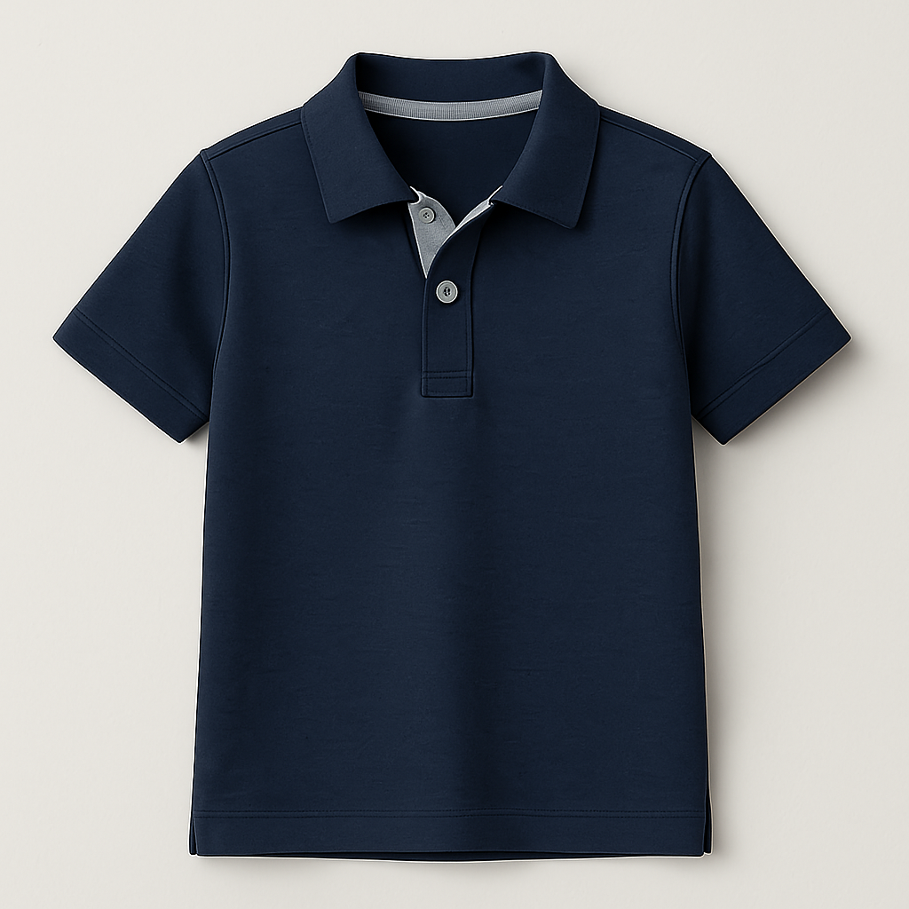 Boys Navy Blue or Heather Grey Stretch Jersey Polo Shirt : PRE- SALE